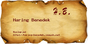 Haring Benedek névjegykártya